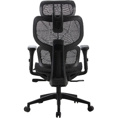 Кресло Cactus CS-MC555-BK черный, сетка, 150 кг, подголовник, регулируемые подлокотники, механизм качания