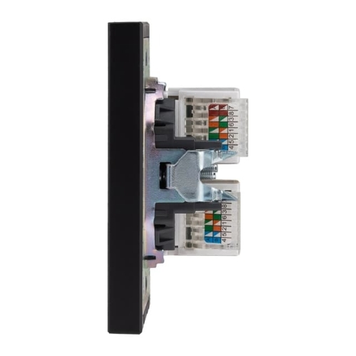 Розетка Kranz STRONG компьютерная двойная RJ45+RJ45 кат6 с/у антрацит