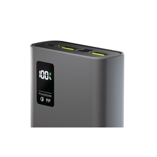 Портативный аккумулятор OLMIO QR-20, 20000mAh, 22.5W, QuickCharge3.0/PowerDelivery, LCD, серый