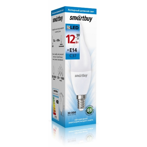Лампа светодиодная Smartbuy 12W/6000/E14 (SBL-C37Can-12-60K-E14)