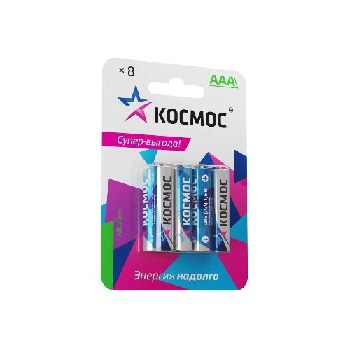 Элемент питания алкалиновый AAA/LR03 BP-8 (блист.8шт) Космос KOCLR03BL8