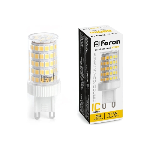 Лампа светодиодная Feron LB-435 11Вт 230В G9 теплый капсульная
