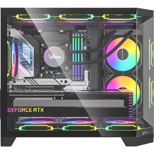 Компьютерный корпус AeroCool/Formula Crystal Z6M Floe черный без БП mATX 4x120мм 2xUSB3.0 audio bott PSU