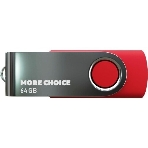 Флешка USB More Choice MF64-4 (4610196407666), 64Gb, USB 2.0, R/W 30/10, красный