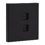 Розетка Kranz STRONG компьютерная двойная RJ45+RJ45 кат6 с/у антрацит