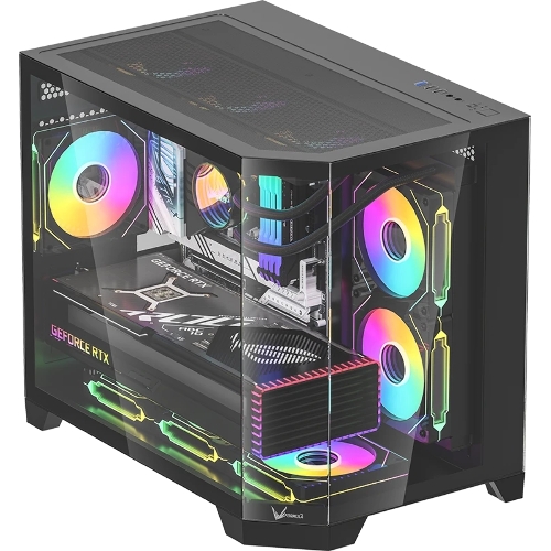 Компьютерный корпус AeroCool/Formula Crystal Z6M Floe черный без БП mATX 4x120мм 2xUSB3.0 audio bott PSU
