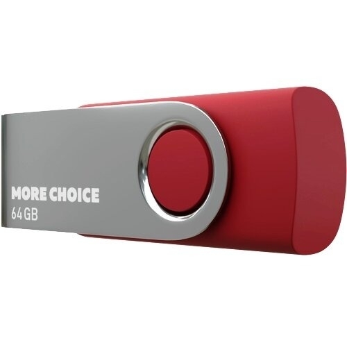 Флешка USB More Choice MF64-4 (4610196407666), 64Gb, USB 2.0, R/W 30/10, красный