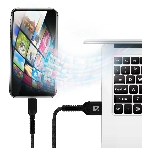 Кабель Defender F167, USB 2.0 (AM) - Type-C, 1 м, 2.4А, нейлоновая оплетка, черный.