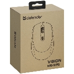 Мышь беспроводная Defender Vision MS-376 черный, 1600 dpi, радиоканал, Bluetooth, USB, кнопки - 4