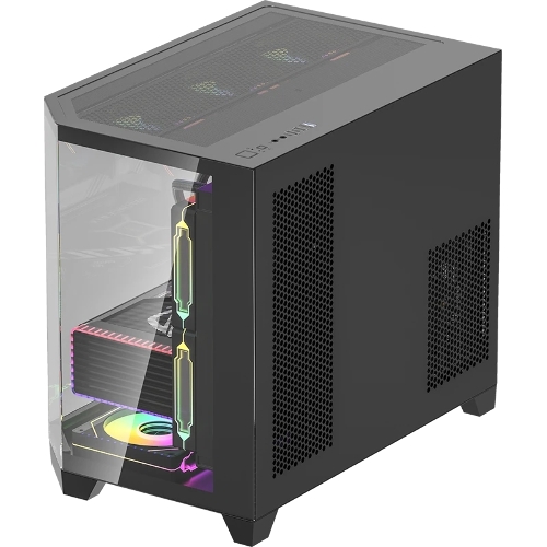 Компьютерный корпус AeroCool/Formula Crystal Z6M Floe черный без БП mATX 4x120мм 2xUSB3.0 audio bott PSU