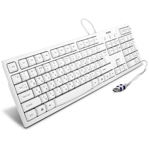Клавиатура SVEN KB-S300 проводная, USB Type-A, белый