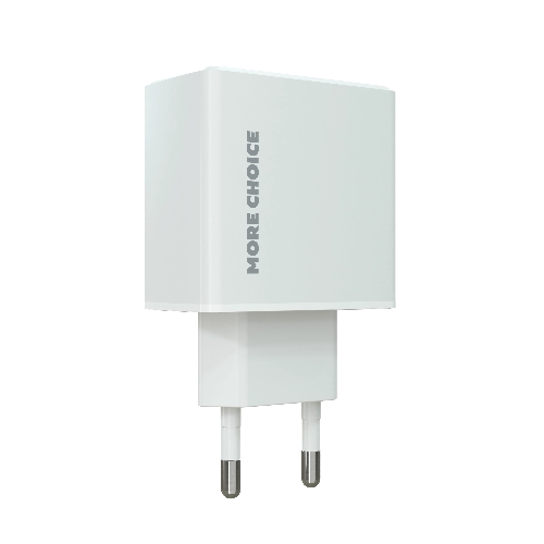 Сетевое зарядное устройство MORE CHOICE NC61 СЗУ 1USB+1USB-C 3.0A PD 20W+QC3.0 быстрая зарядка белый