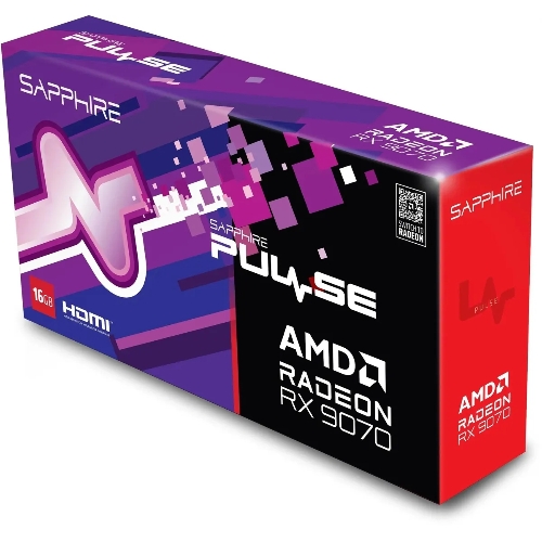 Видеокарта Sapphire PCI-E 5.0 11349-03-20G PULSE AMD RADEON RX 9070 GAMING 16Gb DUAL AMD Radeon RX 9070 16Gb 256bit GDDR6 2070/20000 HDMIx2 DPx2 HDCP Ret