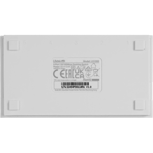 Коммутатор TP-Link LS1005, 5 портов Ethernet 100 Мбит/с