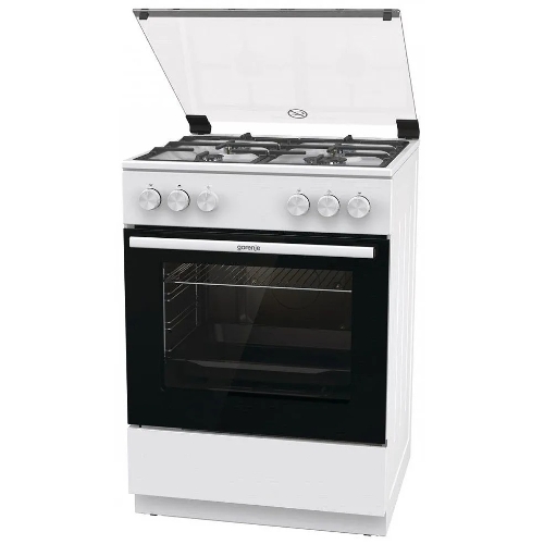 Плита газовая Gorenje GG6A11WF белый, конфорок 4 газовых, духовка 72 л, 60 см x 85 см x 60 см