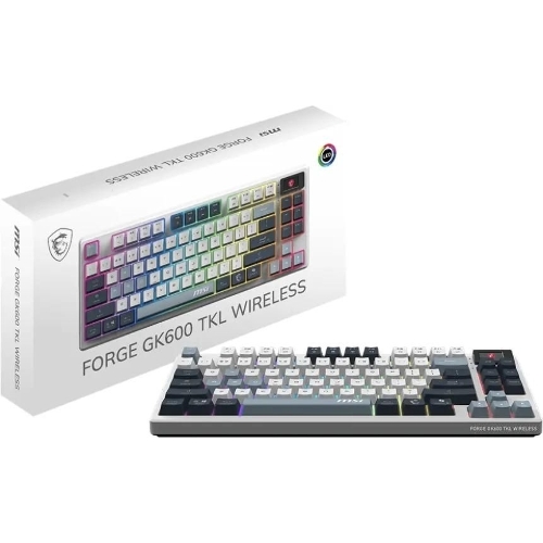 Клавиатура MSI Forge GK600 гибридная, Bluetooth, радиоканал, белый