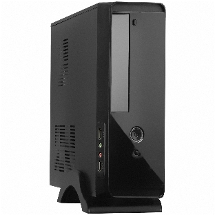 Компьютерный корпус MiniITX ExeGate MI-209 Black, miniITX/mATX, (M300, 80мм), 2хUSB, Audio
