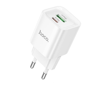 Сетевое зарядное устройство HOCO C147A 1USB+1Type-C 3.0A PD 20W+QC3.0, белый