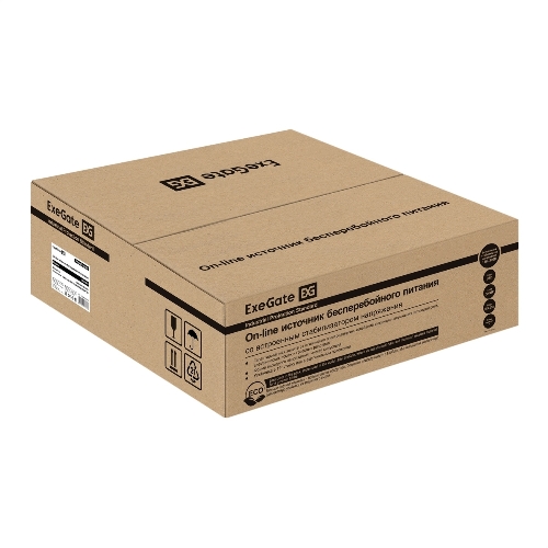 Источник бесперебойного питания On-line ExeGate PowerExpert ULS-575-10kVA.LCD.AVR.T.USB.RS232.SNMP.2U 10000VA/10000W, On-Line, PF=1, LCD, клеммы, RS232, USB, SNMP-slot, EPO, батареи внешние 192В/240В суммарной емкостью до 400Ah, Rackmount 2U/Tower, металлический корпус, черный