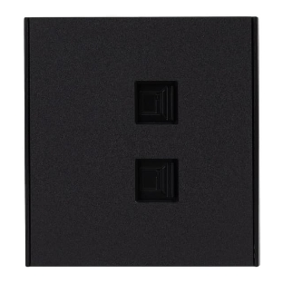 Розетка Kranz STRONG компьютерная двойная RJ45+RJ45 кат6 с/у антрацит