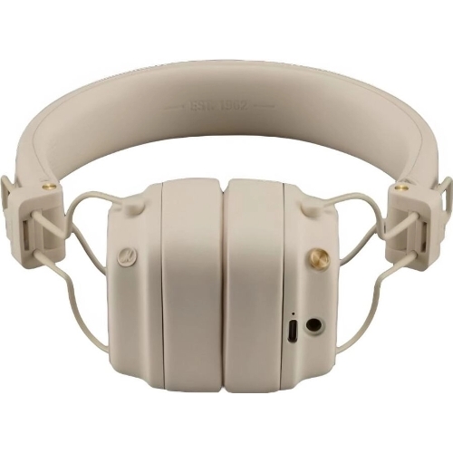 Беспроводные/проводные наушники Marshall Major V бежевый, накладные, Bluetooth + проводной, беспроводная зарядка, до 100 ч