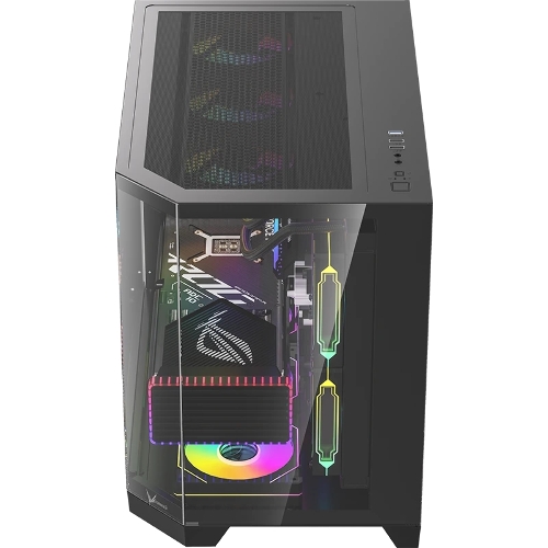 Компьютерный корпус AeroCool/Formula Crystal Z6M Floe черный без БП mATX 4x120мм 2xUSB3.0 audio bott PSU