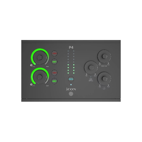 Аудиоинтерфейс USB [110307A3002] Icon [Panel 4] АЦП/ЦАП 24 бит/192 кГц, 4х4 аналоговых ввода/вывода, полнодуплексная запись и воспроизведение