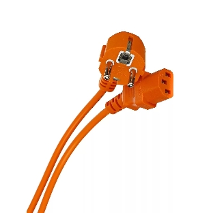 Кабель компьютер-розетка 220V (EURO) VDE 1,8 м 3G0,75мм2 VCOM CE021-O, оранжевый