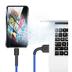 Кабель Defender F181, USB 2.0 (AM) - Apple Lightning (M), 1 м, 2.4А, нейлоновая оплетка, синий.