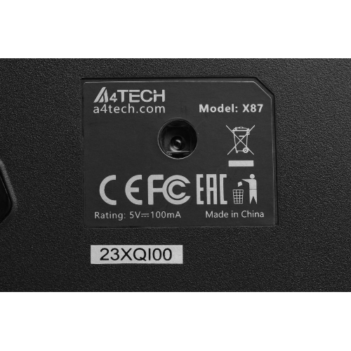 Мышь проводная A4Tech X87 черный, 2400 dpi, USB, кнопки - 8