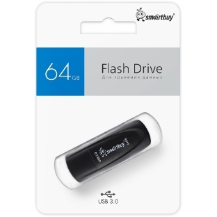 Флешка USB SmartBuy Scout black (SB064Gb3SCK), 64Gb, USB 3.0/3.1, R/W 100/40, черный