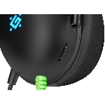 Гарнитура Defender Toxic чёрный, проводная, USB / mini jack 3.5 мм, подсветка