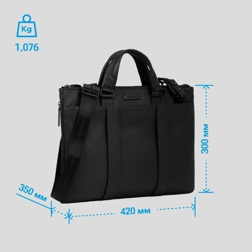 Сумка для ноутбука Piquadro Modus CA4021MOS/N черный натур.кожа