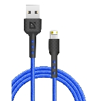 Кабель Defender F181, USB 2.0 (AM) - Apple Lightning (M), 1 м, 2.4А, нейлоновая оплетка, синий.
