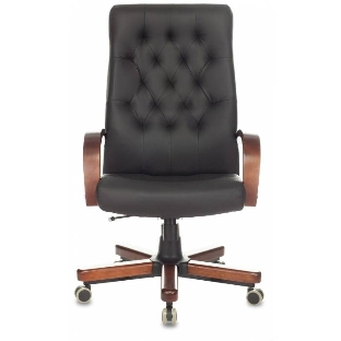 Кресло Бюрократ T-9928WALNUT/ECO черный, экокожа