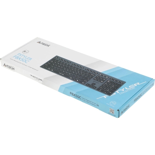 Клавиатура беспроводная A4Tech Fstyler FBX50C, USB, Bluetooth/Радиоканал, серый