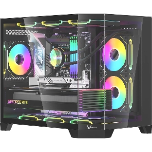 Компьютерный корпус AeroCool/Formula Crystal Z6M Floe черный без БП mATX 4x120мм 2xUSB3.0 audio bott PSU