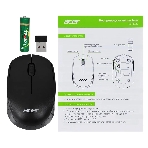 Мышь беспроводная Acer OMR020 черный, 1200 dpi, радиоканал, USB, кнопки - 3