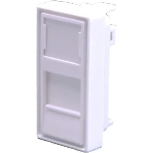 Панель Suprlan 10-0319-1, лицевая со шторкой 22.5x45, 1xKeystone ABS пластик, белый