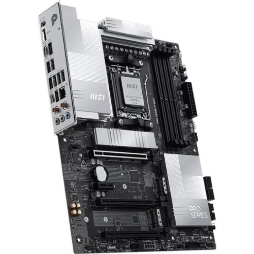 Материнская плата MSI PRO X870E-P WIFI, AM5, AMD X870E, 4xDDR5, 4xSATA, 3xM.2, 1xPCIe 5.0 x16, 1xPCIe 4.0 x4, 1xPCIe 3.0 x1, 1xHDMI, 1x5Gb LAN, Wi-Fi 7, Bluetooth 5.4, 1xUSB-C 20Gbps, 1xThunderbolt 4, 2xUSB-A 10Gbps, 2xUSB-A 5Gbps, 4xUSB-A 2.0, 3x3.5 мм, 7.1, ATX