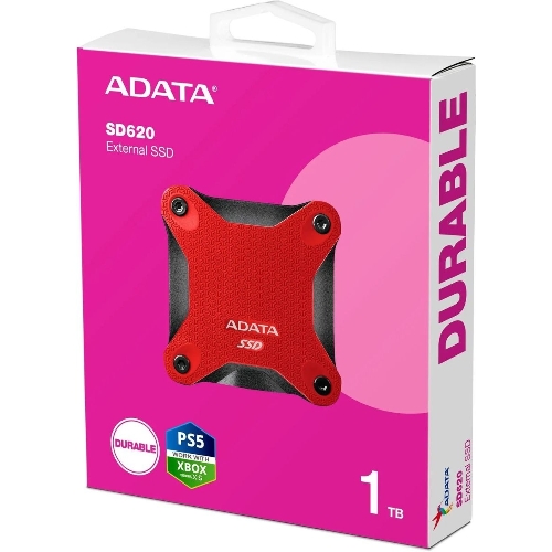 Внешний SSD ADATA SD620, 1TB, USB 3.2 Gen 2 Type-A, R/W 550/480, красный
