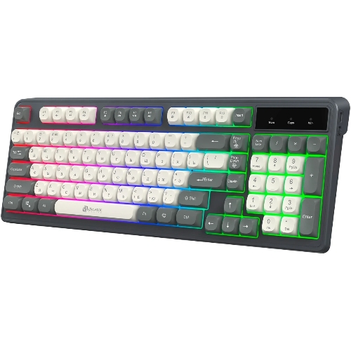Клавиатура Oklick 731G проводная, USB Type-A, серый/белый