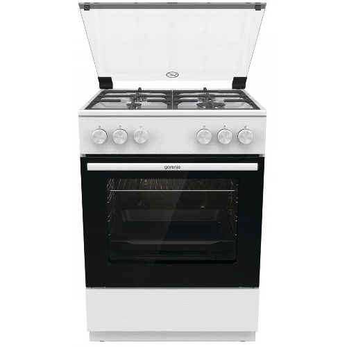 Плита газовая Gorenje GG6A11WF белый, конфорок 4 газовых, духовка 72 л, 60 см x 85 см x 60 см