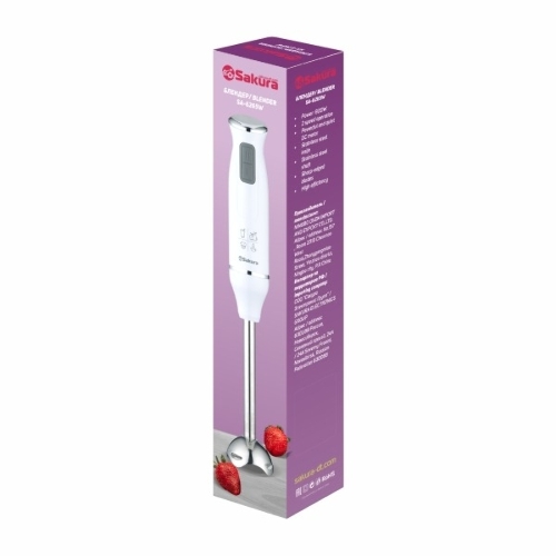 Блендер погружной Sakura SA-6265W белый, 800 Вт, 2 скорости, турбо