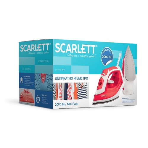 Утюг Scarlett SC-SI30P15 красный, 2000 Вт