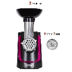 Мясорубка электрическая ECON ECO-1062MG черный, 2000 Вт, 2.2 кг/мин, реверс, защита от перегрузки, насадки - 4