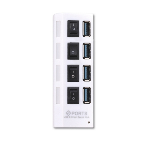 USB-концентратор Smartbuy (SBHA-7304-W) USB 3.0 хаб + выкл., 4 порта, белый