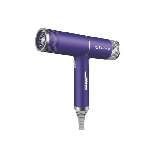 Фен SAKURA SA-4051V фиолетовый/серый, 1600 Вт, компактный