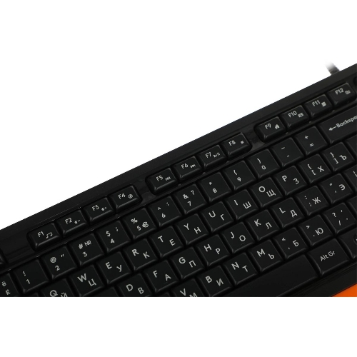 Комплект клавиатура+мышь A4Tech FStyler F1010 проводной, USB, 1600 DPI, чёрный/оранжевый