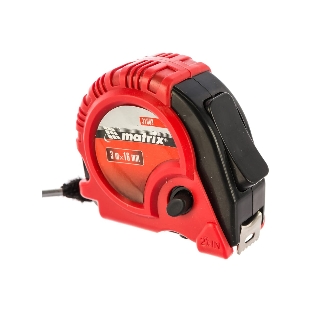Рулетка Matrix Rubber, 3 м х 16 мм, обрезиненный корпус